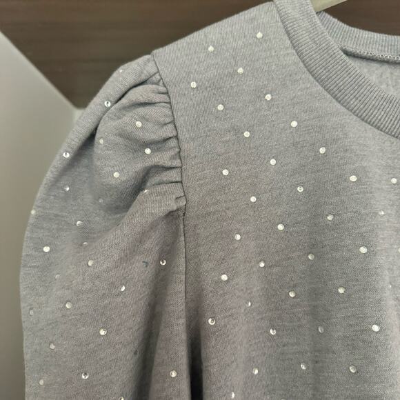 Generation Love Tara Embellished Puff-Sleeve Sweatshirt in Grey - Picture 5 of 7